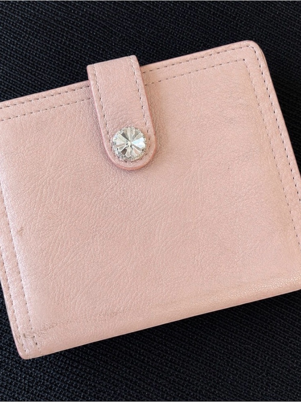 Miu Miu Compact Wallet with Crystal Button with silver hardware - Picture 6 of 8